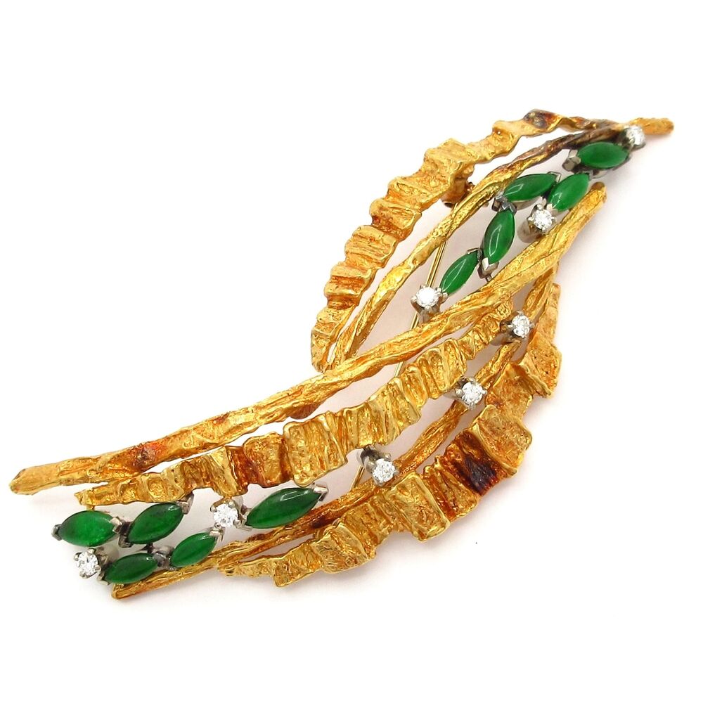 Mikimoto Brooch K14YG 18K White Gold Diamond 14K Yellow Gold